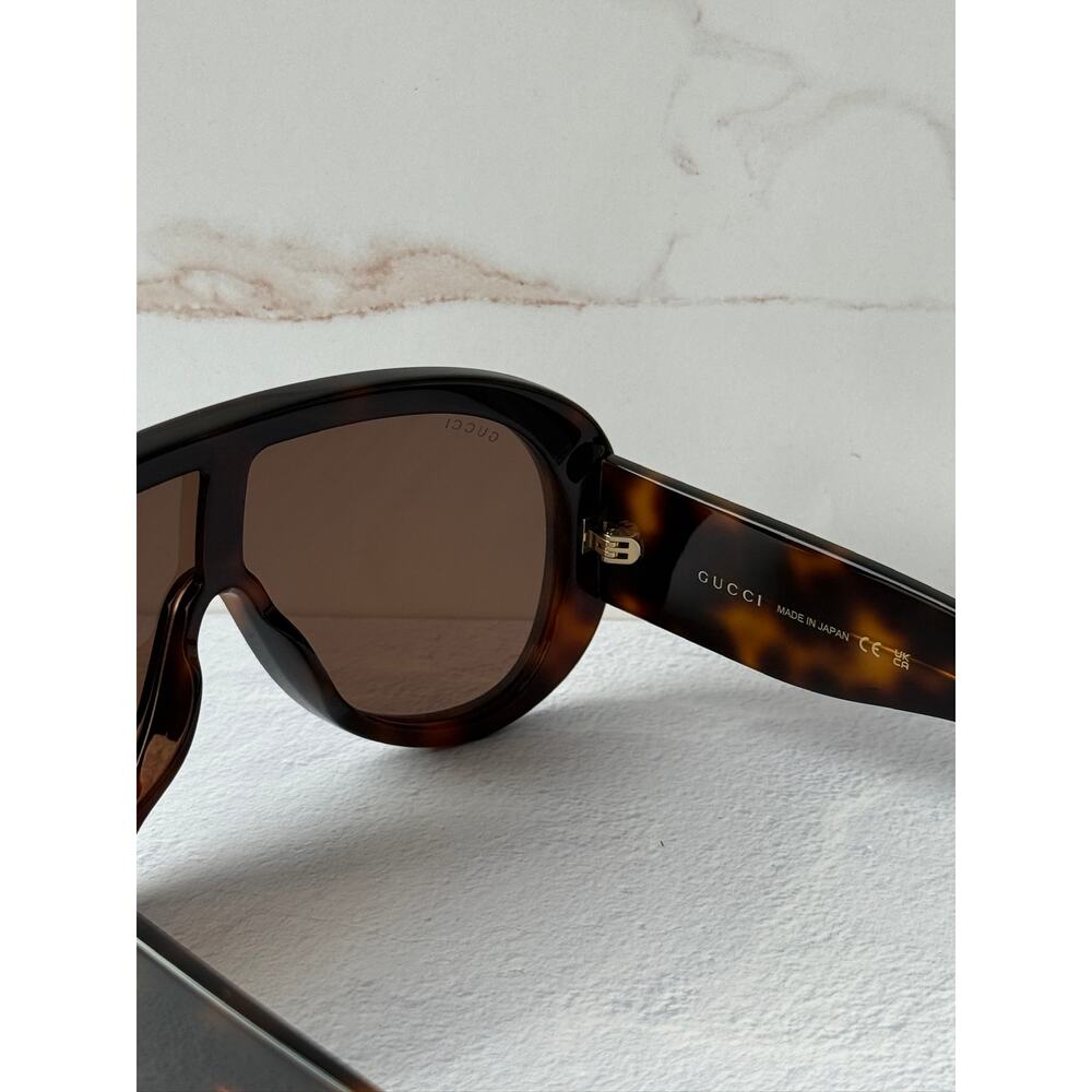 NEW Gucci GG2164S Brown Aviator Oversized Sunglasses $565 - Picture 9 of 11